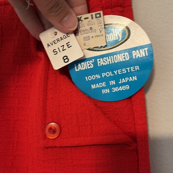 NWT vintage Miss Holly high waisted pocketed red pant size 8 - Picture 3 of 5